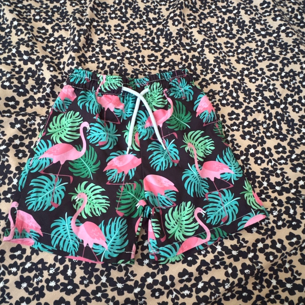 Flamingo Print Swim Shorts